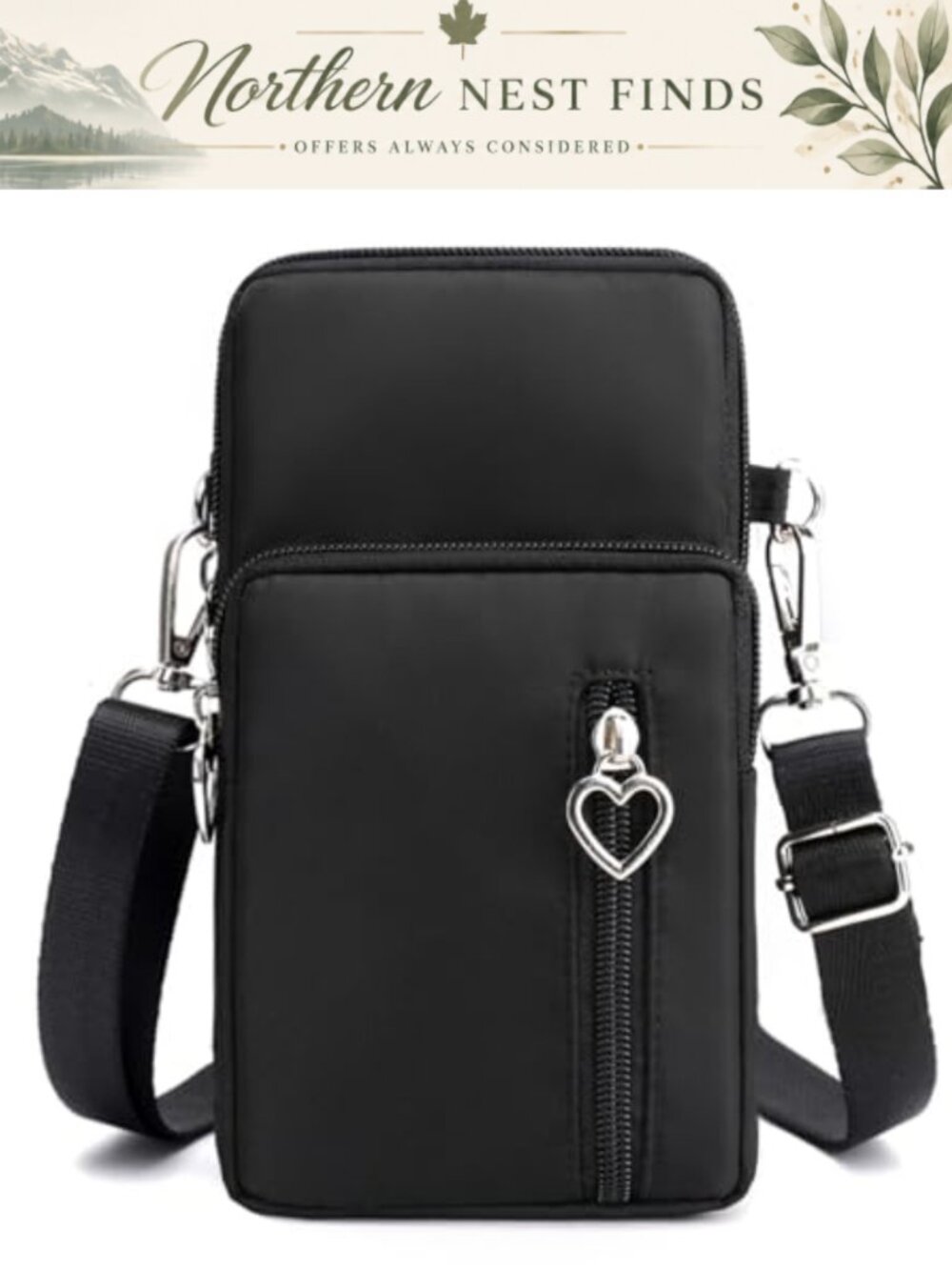 Nylon Small Crossbody Shoulder Bag Arm Bag Wallet Phone Bag for Women